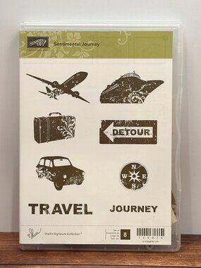 STAMPIN' UP! 120075 SENTIMENTAL JOURNEY CLEAR MOUNTED RUBBER STAMPS TRAVEL SHIP